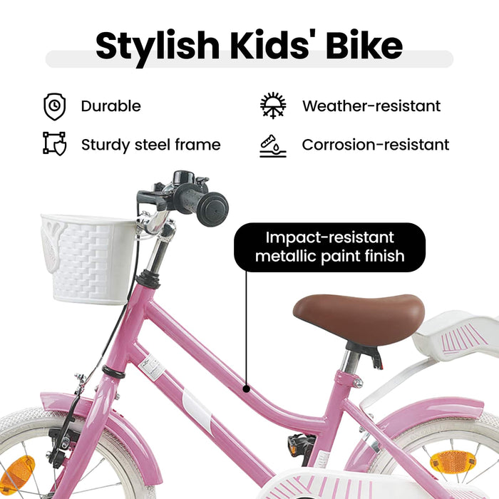 Bicicletă pentru Copii 16 Inci pentru 4-6 ani Roz deschis WALTI