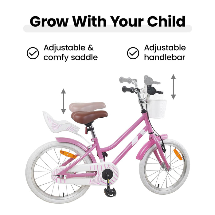 Bicicletă pentru Copii 18 Inci pentru 5-7 ani Roz deschis WALTI