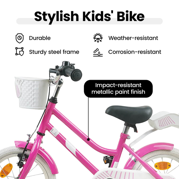 Bicicletă pentru Copii 14 Inci pentru 3-5 ani Roz închis WALTI