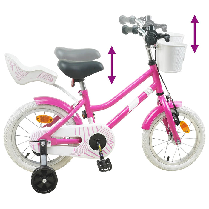 Bicicletă pentru Copii 14 Inci pentru 3-5 ani Roz închis - WALTI WALTI