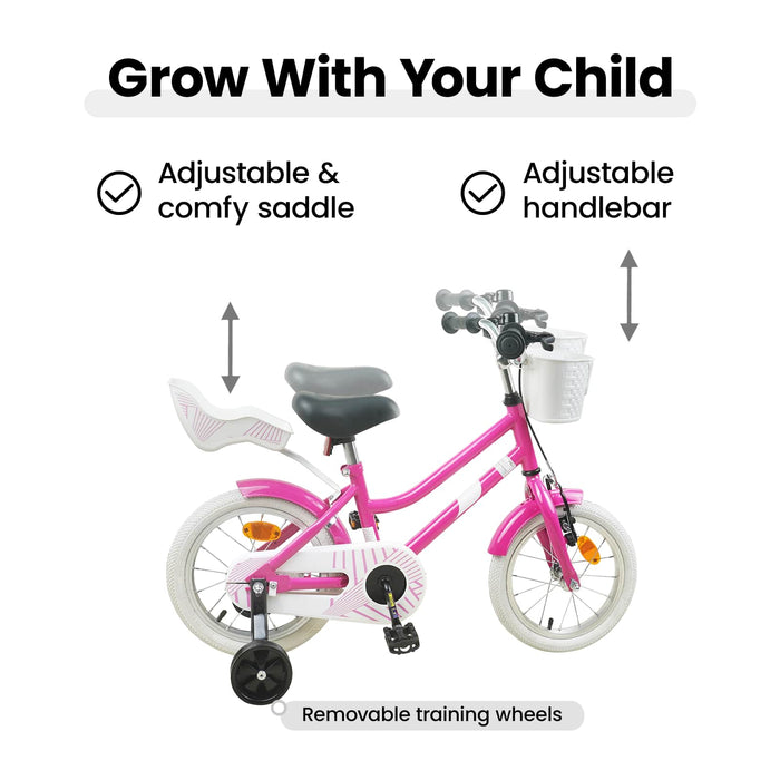 Bicicletă pentru Copii 16 Inci pentru 4-6 ani Roz închis WALTI