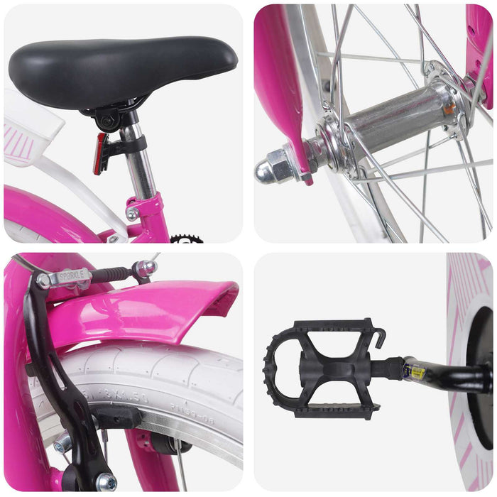 Bicicletă pentru Copii 18 Inci pentru 5-7 ani Roz închis - WALTI WALTI