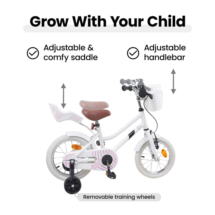 Bicicletă pentru Copii 12 Inci pentru 2-4 ani Alb WALTI