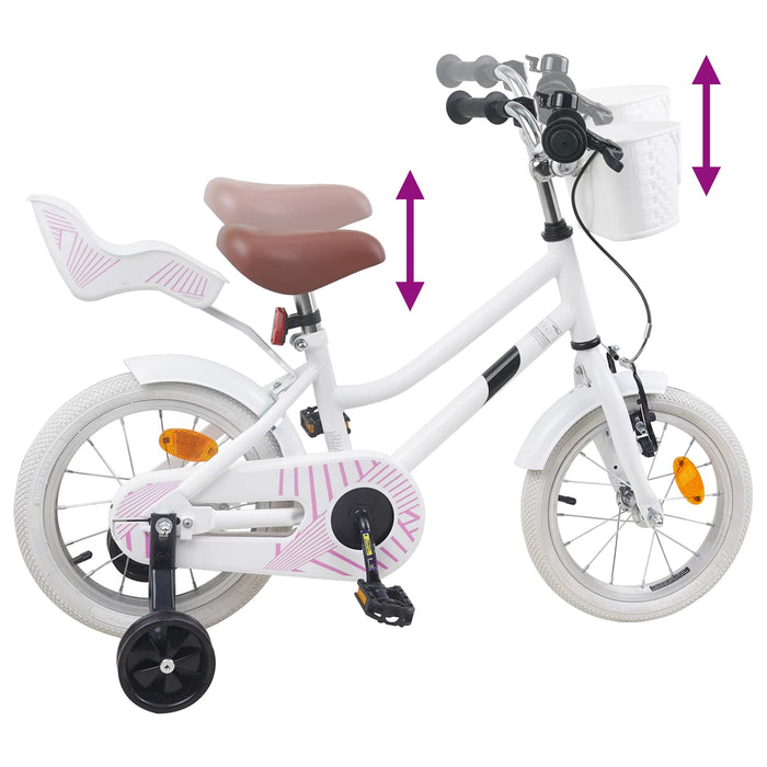 Bicicletă pentru Copii 14 Inci pentru 3-5 ani Alb - WALTI WALTI