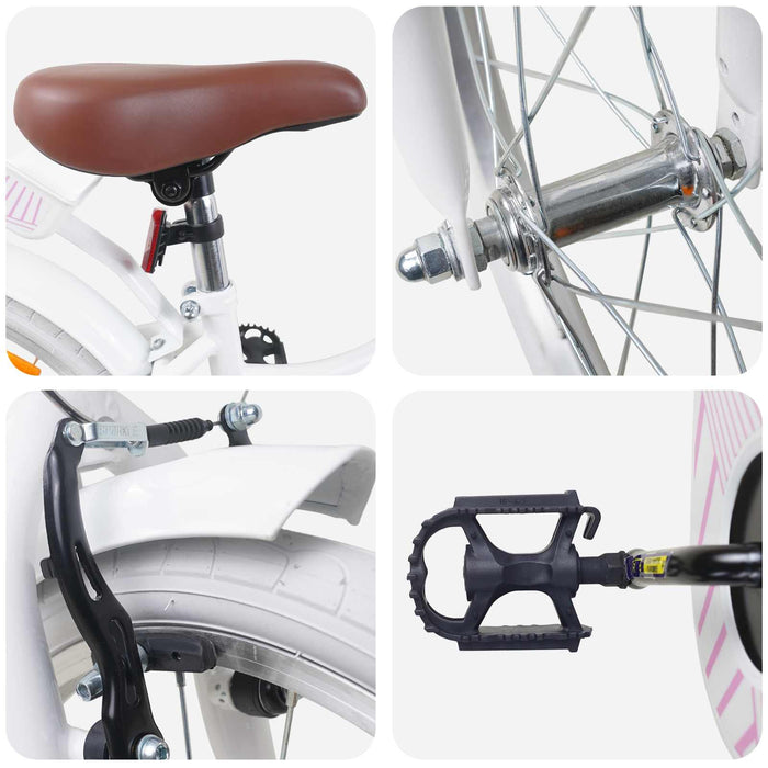 Bicicletă pentru Copii 18 Inci pentru 5-7 ani Alb - WALTI WALTI