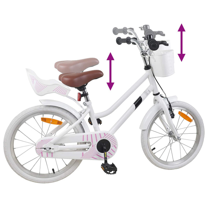 Bicicletă pentru Copii 18 Inci pentru 5-7 ani Alb - WALTI WALTI