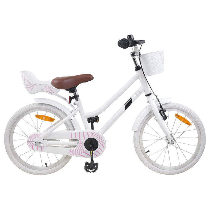 Bicicletă pentru Copii 18 Inci pentru 5-7 ani Alb WALTI
