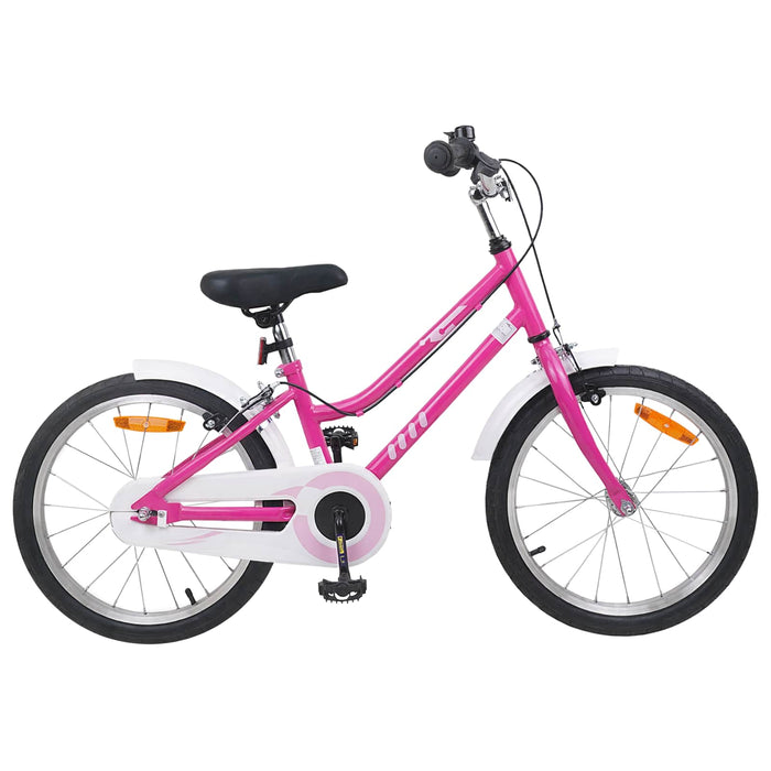 Bicicletă pentru Copii 18 Inci pentru 5-7 ani Alb roz WALTI