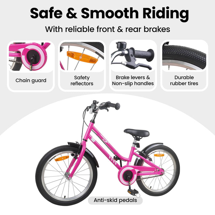 Bicicletă pentru Copii 20 Inci pentru 6-11 ani Roz Negru WALTI