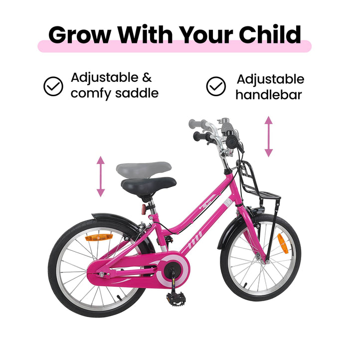 Bicicletă pentru Copii 18 Inci pentru 5-7 ani Roz și Negru WALTI