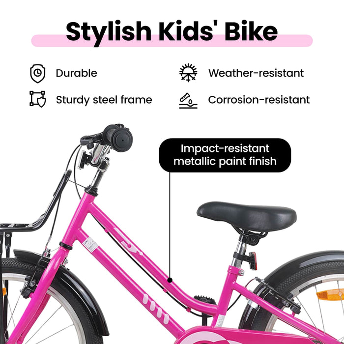 Bicicletă pentru Copii 20 Inci pentru 6-11 ani Roz Negru WALTI