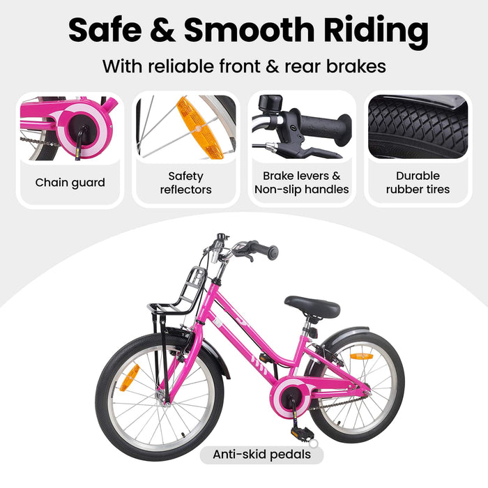 Bicicletă pentru Copii 22 Inci pentru 7-12 ani Roz Negru WALTI