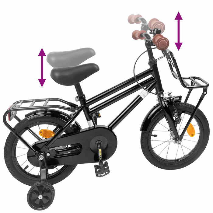 Bicicletă pentru Copii 12 Inci pentru 2-4 ani Negru - WALTI WALTI