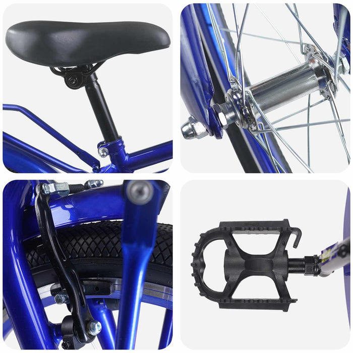 Bicicletă pentru Copii 18 Inci pentru 5-7 ani Albastru închis - WALTI WALTI
