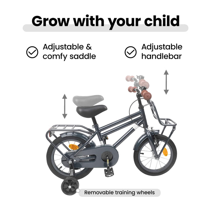 Bicicletă pentru Copii 14 Inci pentru 3-5 ani Gri închis WALTI