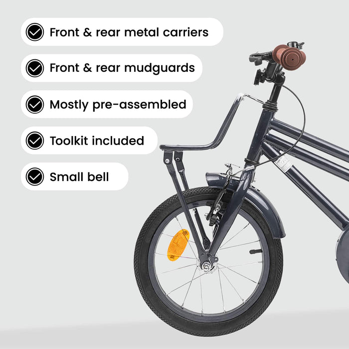Bicicletă pentru Copii 14 Inci pentru 3-5 ani Gri închis WALTI