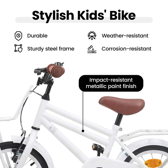 Bicicletă pentru Copii 12 Inci pentru 2-4 ani Alb WALTI