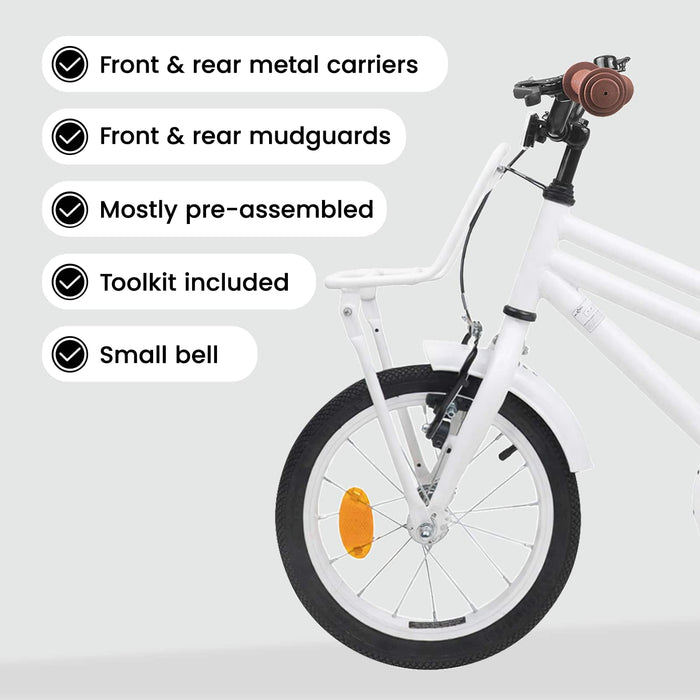 Bicicletă pentru Copii 12 Inci pentru 2-4 ani Alb WALTI
