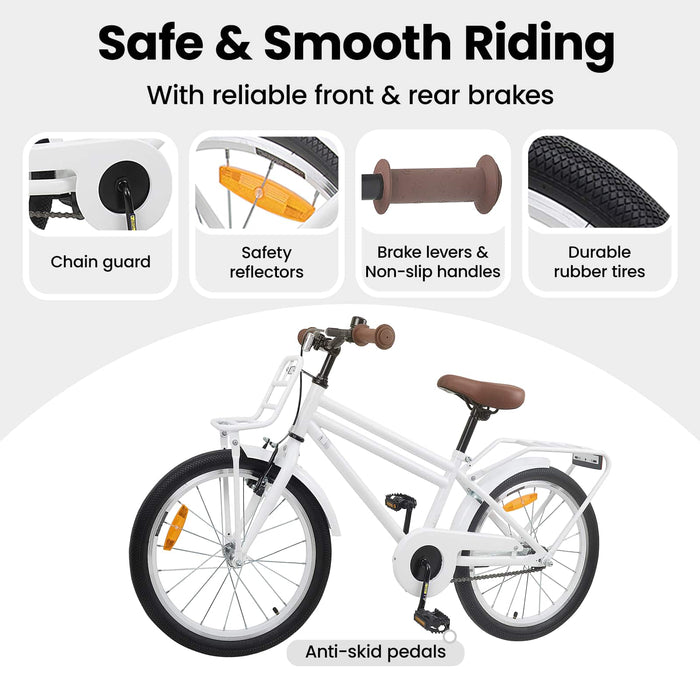 Bicicletă pentru Copii 22 Inci pentru 7-12 ani Alb WALTI