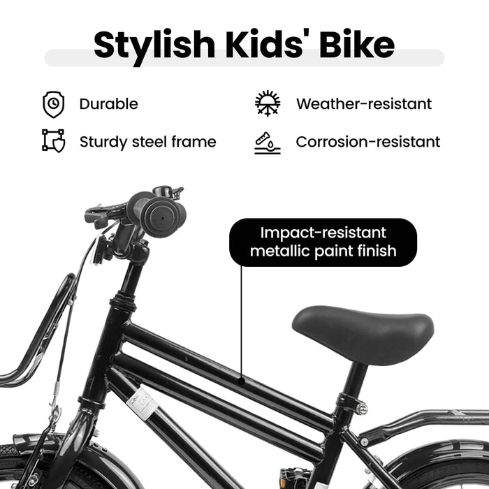 Bicicletă pentru Copii 12 Inci pentru 2-4 ani Negru WALTI