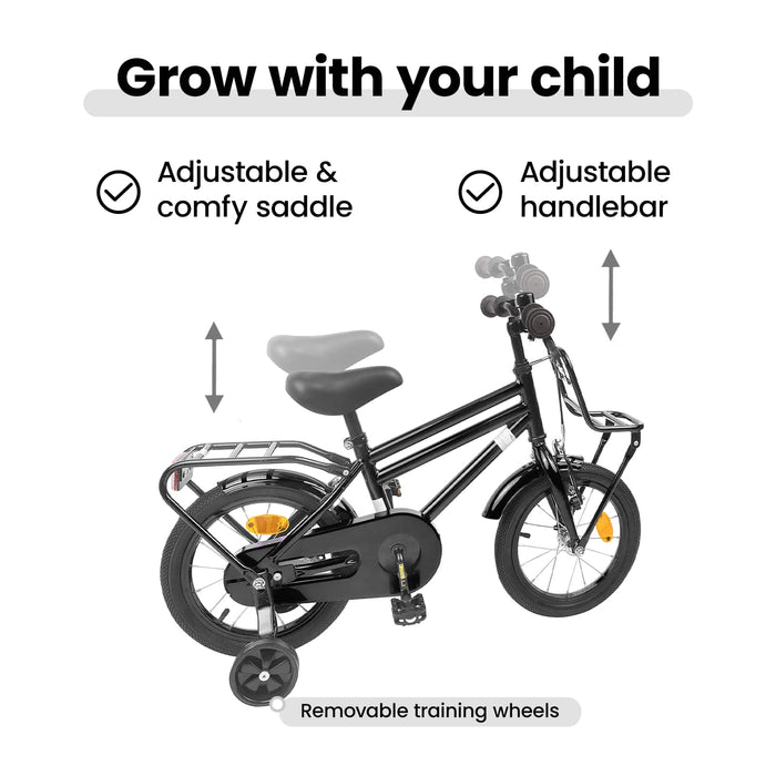 Bicicletă pentru Copii 16 Inci pentru 4-6 ani Negru WALTI