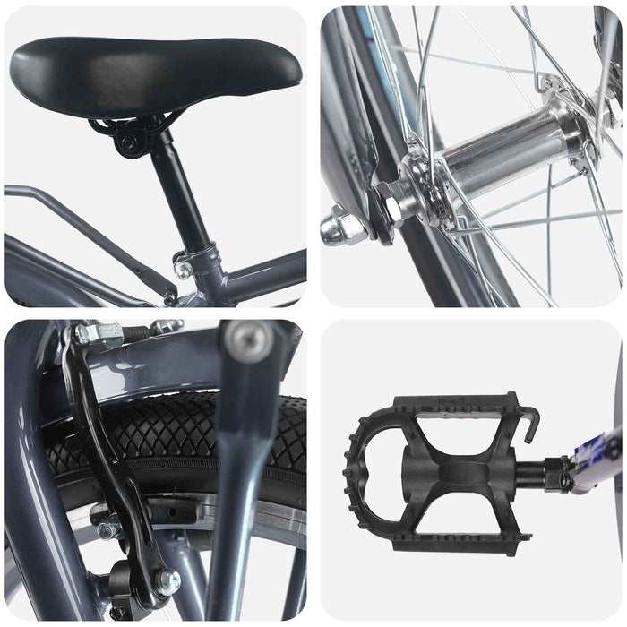 Bicicletă pentru Copii 20 Inci pentru 6-11 ani Gri închis - WALTI WALTI