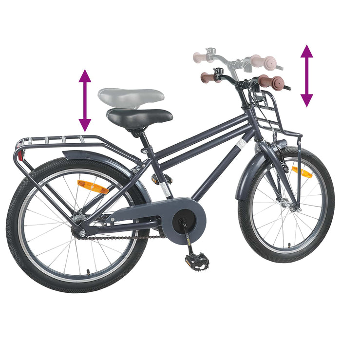 Bicicletă pentru Copii 22 Inci pentru 7-12 ani Gri închis - WALTI WALTI