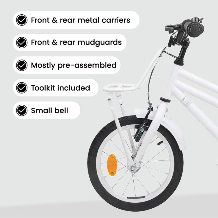 Bicicletă pentru Copii 12 Inci pentru 2-4 ani Alb WALTI
