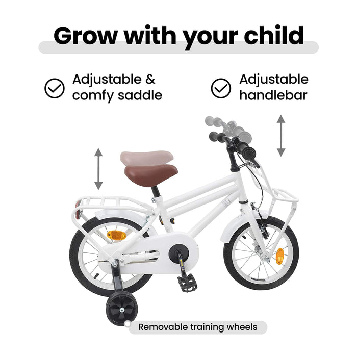 Bicicletă pentru Copii 14 Inci pentru 3-5 ani Alb WALTI