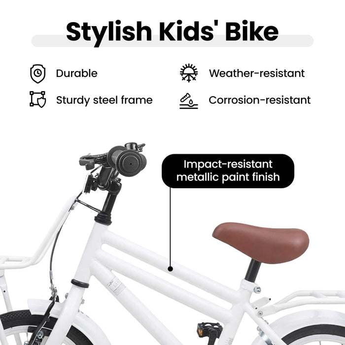 Bicicletă pentru Copii 16 Inci pentru 4-6 ani Alb WALTI