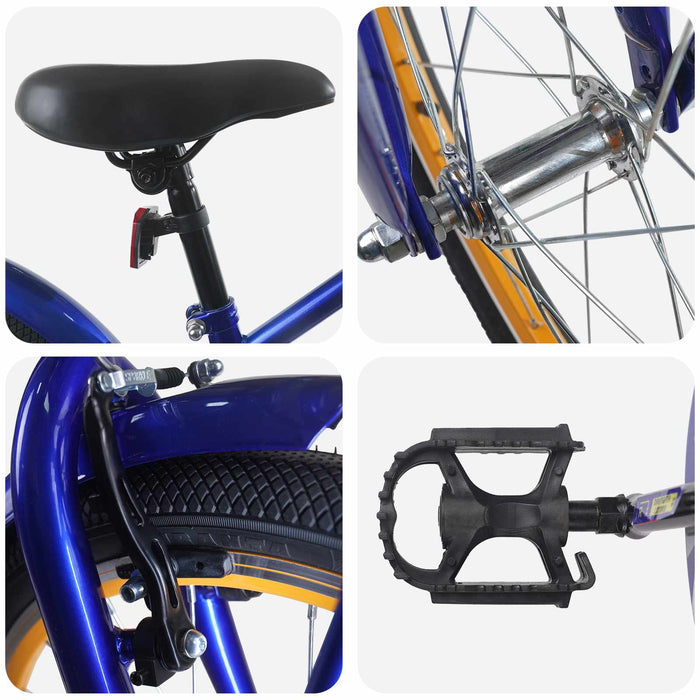 Bicicletă pentru Copii 18 Inci pentru 5-7 ani Albastru închis - WALTI WALTI