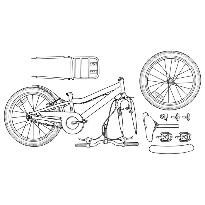 Bicicletă pentru Copii 18 Inci pentru 5-7 ani Albastru închis - WALTI WALTI