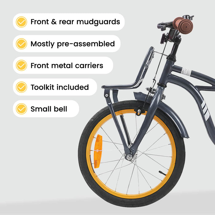 Bicicletă pentru Copii 16 Inci pentru 4-6 ani Gri închis WALTI