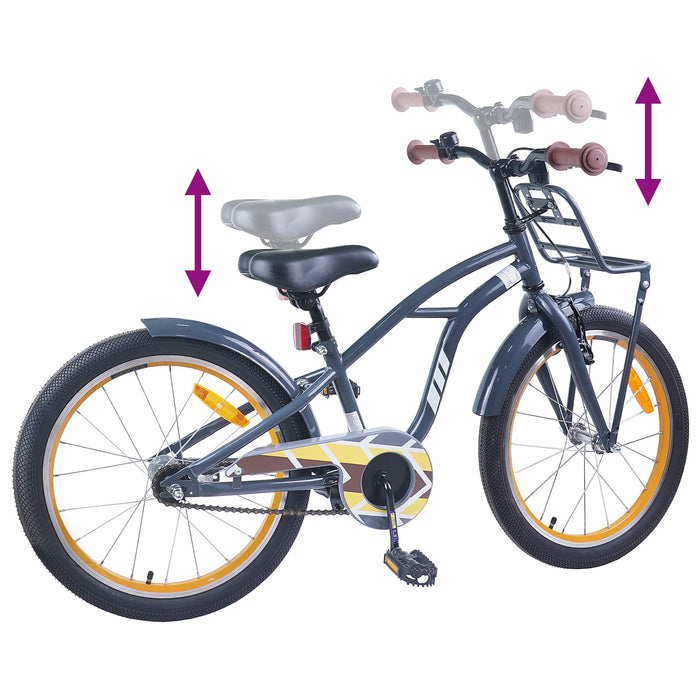 Bicicletă pentru Copii 18 Inci pentru 5-7 ani Gri închis - WALTI WALTI
