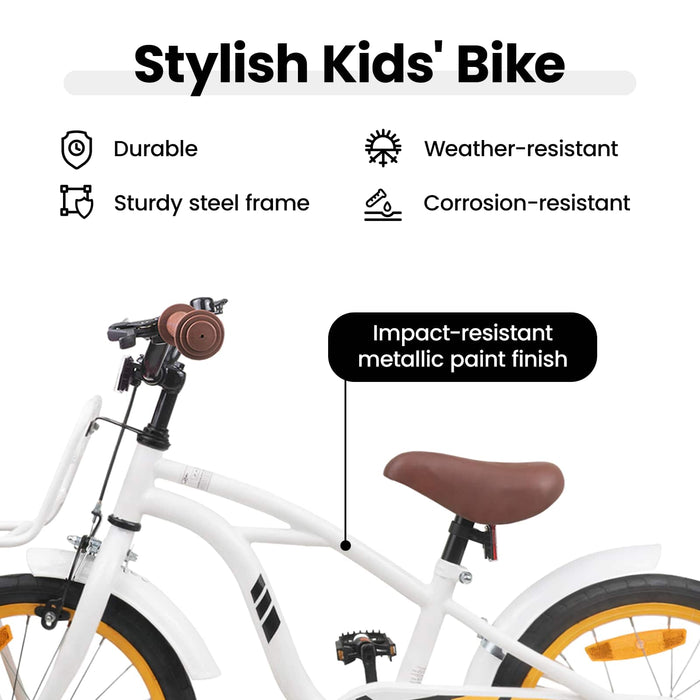 Bicicletă pentru Copii 16 Inci pentru 4-6 ani Alb WALTI
