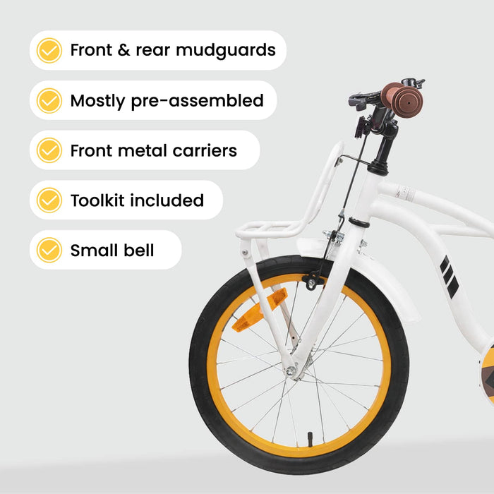 Bicicletă pentru Copii 16 Inci pentru 4-6 ani Alb WALTI