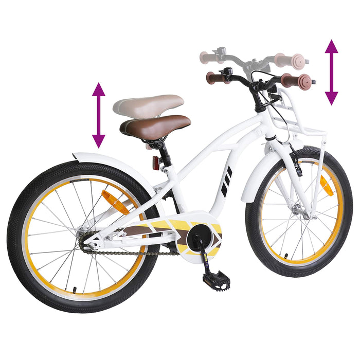 Bicicletă pentru Copii 18 Inci pentru 5-7 ani Alb - WALTI WALTI