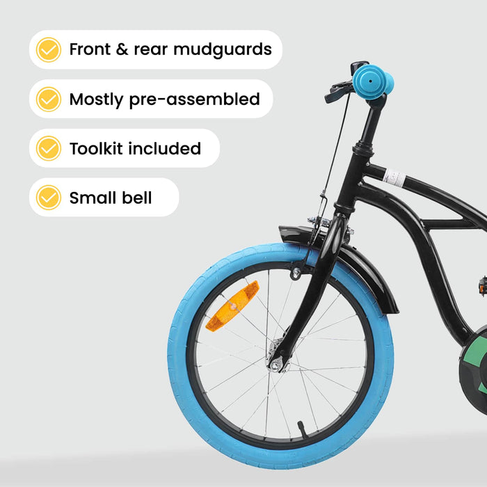 Bicicletă pentru Copii 16 Inci pentru 4-6 ani Negru WALTI