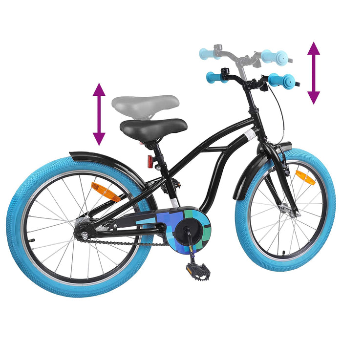 Bicicletă pentru Copii 20 Inci pentru 6-11 ani Negru - WALTI WALTI