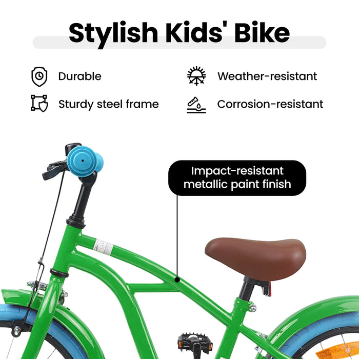 Bicicletă pentru Copii 16 Inci pentru 4-6 ani Verde WALTI