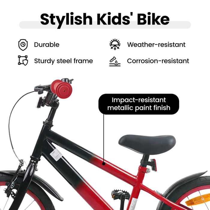 Bicicletă pentru Copii 16 Inci pentru 4-6 ani Roșu Negru WALTI