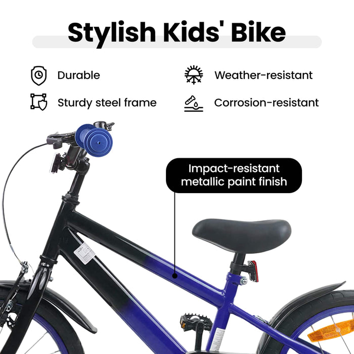Bicicletă pentru Copii 16 Inci pentru 4-6 ani Albastru Negru WALTI