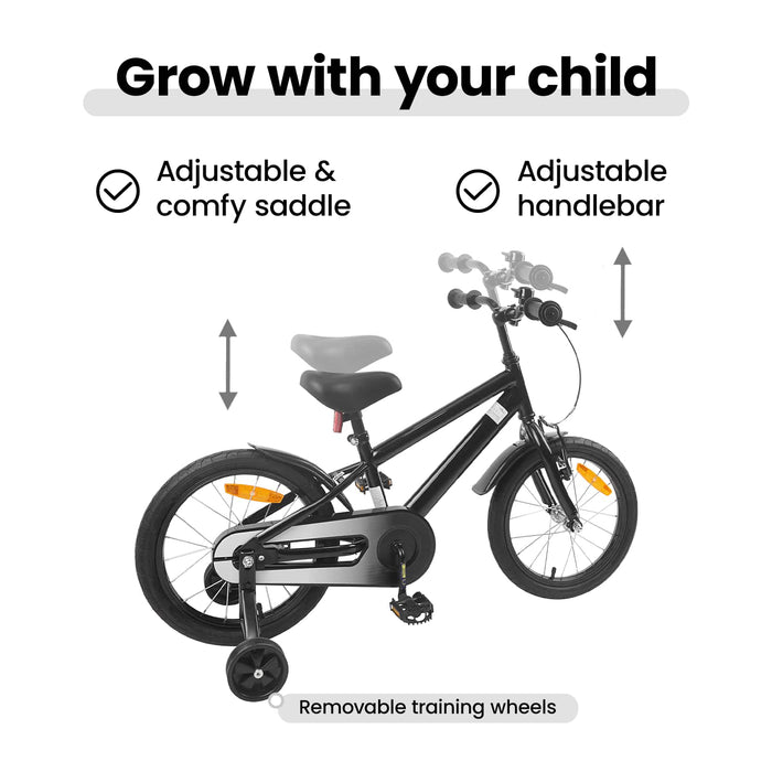 Bicicletă pentru Copii 16 Inci pentru 4-6 ani Negru WALTI