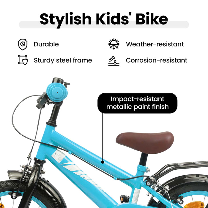 Bicicletă pentru Copii 14 Inci pentru 3-5 ani Albastru deschis WALTI