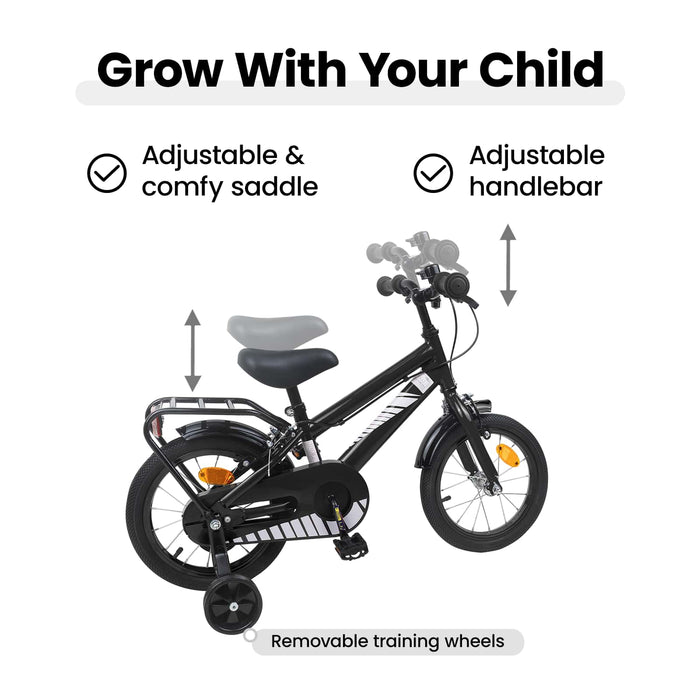 Bicicletă pentru Copii 12 Inci pentru 2-4 ani Negru WALTI
