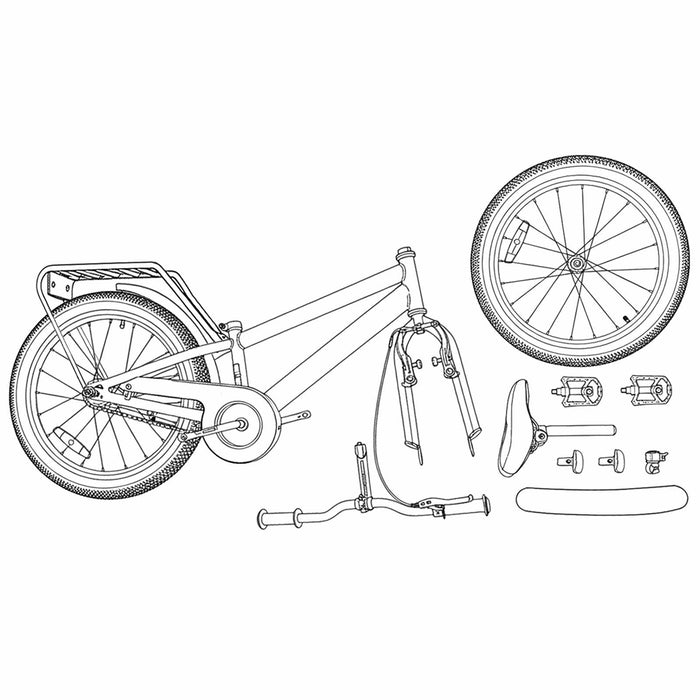 Bicicletă pentru Copii 20 Inci pentru 6-11 ani Negru - WALTI WALTI