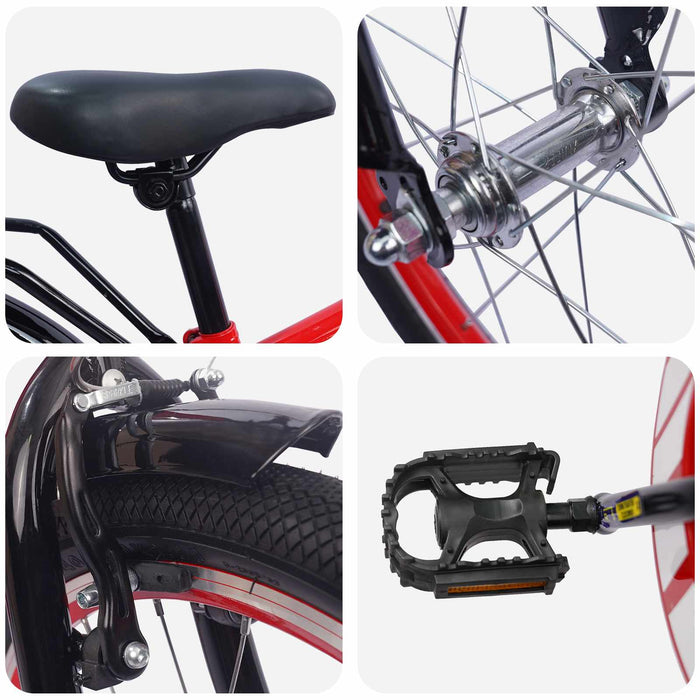 Bicicletă pentru Copii 18 Inci pentru 5-7 ani Roșu - WALTI WALTI