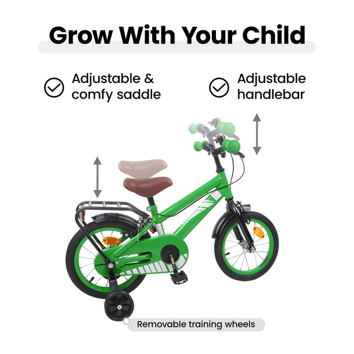 Bicicletă pentru Copii 14 Inci pentru 3-5 ani Verde WALTI