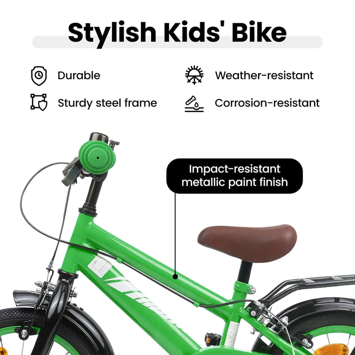 Bicicletă pentru Copii 16 Inci pentru 4-6 ani Verde WALTI