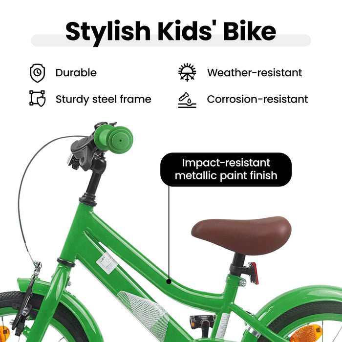Bicicletă pentru Copii 16 Inci pentru 4-6 ani Verde WALTI